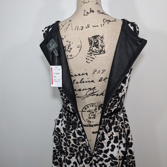 NWT Adrianna Papell Leopard Animal Print Dress - Mesh Piping size 10 - Picture 10 of 11